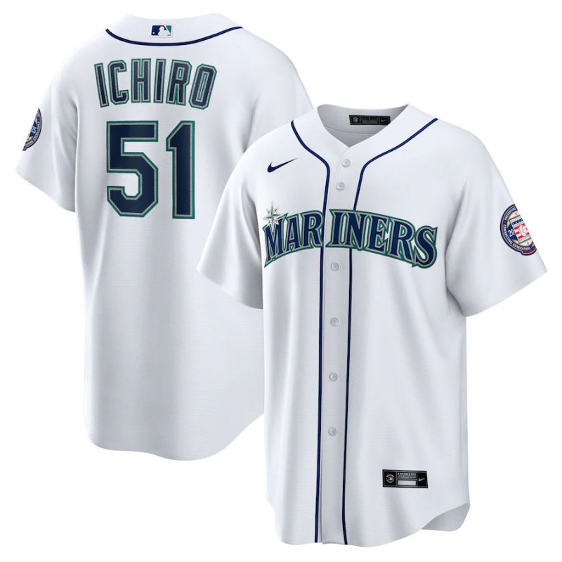 Men 2025 Seattle Mariners #51 Ichiro White Game Nike MLB Jersey style 01->seattle mariners->MLB Jersey